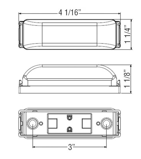 OPTRONICS 4 LED MIROFLEX THIN LINE;AMBER;POLY - MCL63ABP