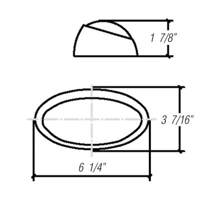 OPTRONICS P-LIGHT OV W/O SW  BLK BS  AMB - RVPL5ABP