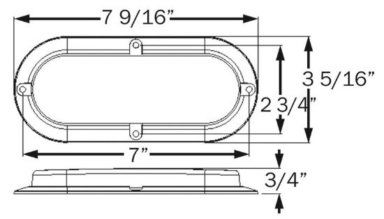 OPTRONICS LED 6' OVAL FLG; 6 DIODE - STL73RK