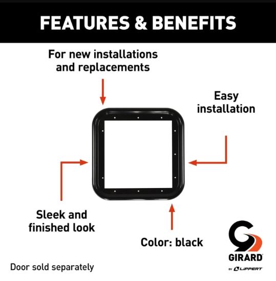 LIPPERT COMP DOOR TRIM RING - BLACK (SMALL DOOR - 2022107546