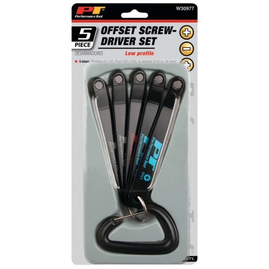 PERFORM TOOL 5 PC. LOW PROFILE SCREWDRIVER SET - W30977