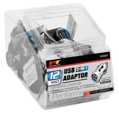 PERFORM TOOL DUAL 12V USB ADAPTOR - W3324