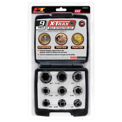 PERFORM TOOL 9PC 3/8' DR SAE BOLT EXTRACTOR - W38916