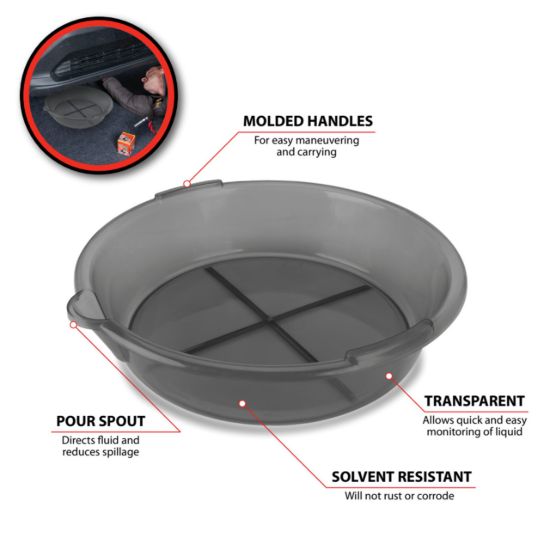 PERFORM TOOL CLEARVIEW7QT.PLASTICDRAINPAN - W4068