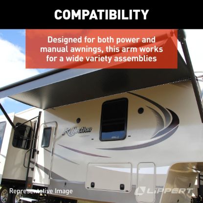 LIPPERT COMP FLAT AWNING ARM ASBLY BLK - 281154