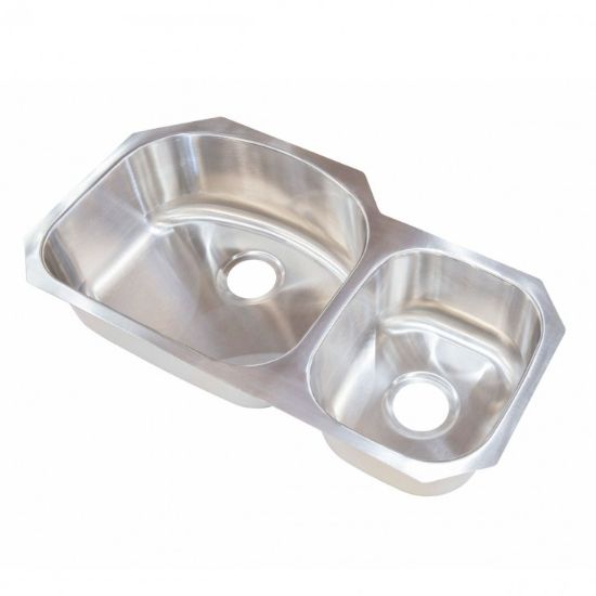 LIPPERT COMP 32X17X7 OFFSET DOUBLE BOWL SINK; DR - 388415