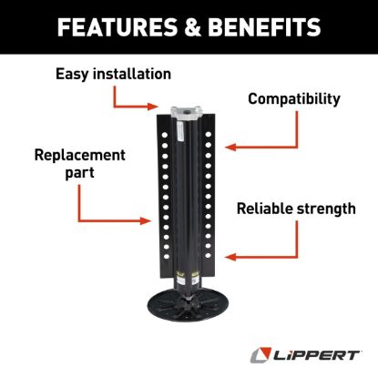 LIPPERT COMP 8K AL JACK WITH 9.00 FOOTPAD  BLK - 433458