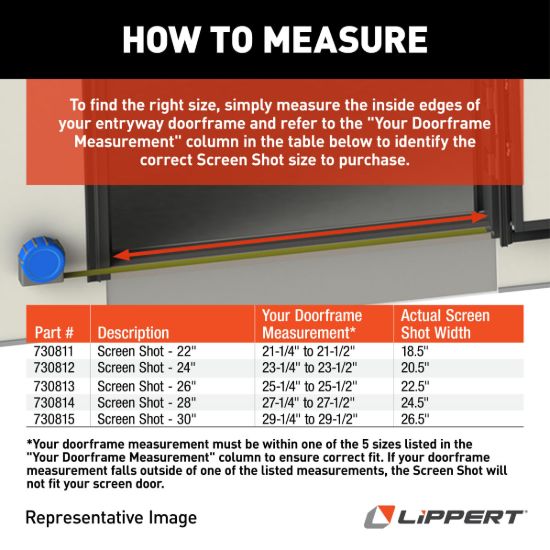 LIPPERT COMP SCREEN SHOT ASSY KIT;RO 24.001-24.9 - 730812