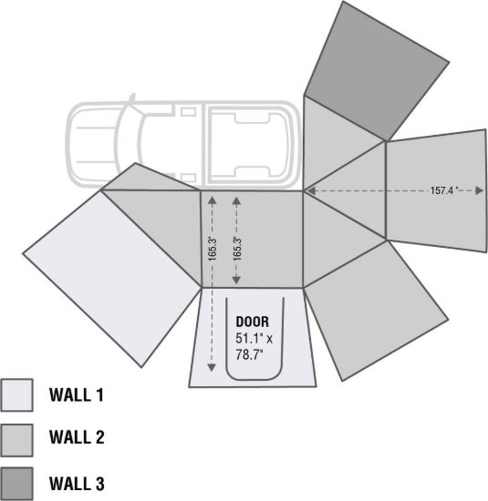 OVERLAND VCL NOMADIC AWNING 270 - SIDE WALL 1 WI - 18099910