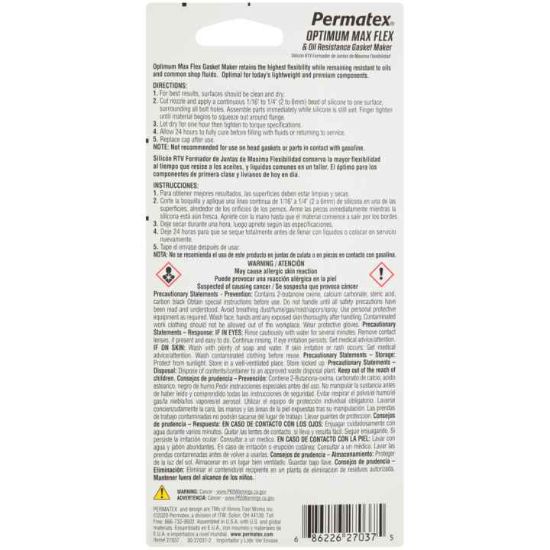 PERMTX-LOCKT GASKET MAKERS OPTIMUM BLACK 3.35OZ - 27037
