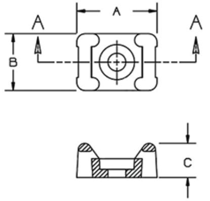 PACER CABLE TIE MNT  #10 BLK 100 PC BAG - CTM3S10BK