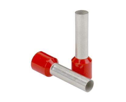 PACER FERRULE  16 AWG 8MM RED COLLAR  25 - RL168MM25