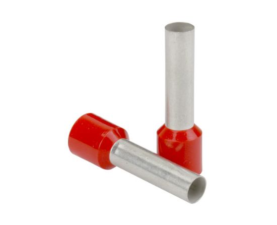 PACER FERRULE  16 AWG 8MM RED COLLAR  25 - RL168MM25