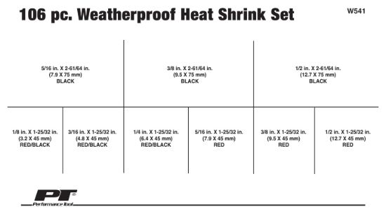 PERFORM TOOL HEAT SHRINK ASSORT - W541