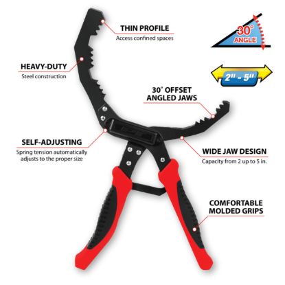 PERFORM TOOL ANGLED ADJUSTING FILTER PLIERS - W54315