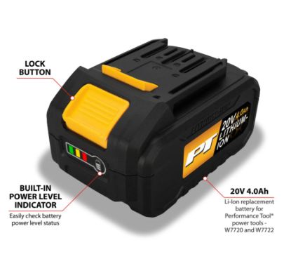 PERFORM TOOL 20V 4.0AH LI-ION BATTERY - W7724