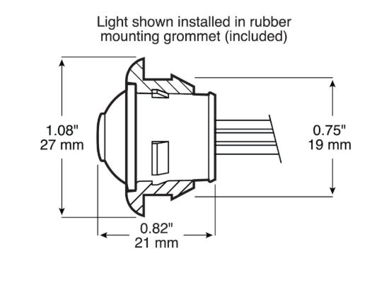PETERSON MFG LED MKR/CLRANCE LHT 3/4' 3-WIRE AMB - M277ABT3