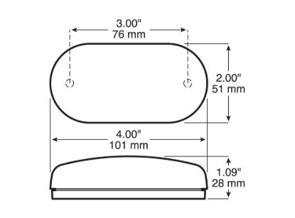 PETERSON MFG LED M/C PC MV OBLG 4.125'X2' - M35RMV