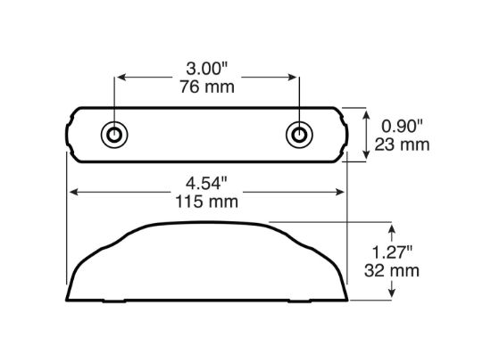PETERSON MFG LED M/C P2 RECT TL 4.5'X.09' MV - M60RMV
