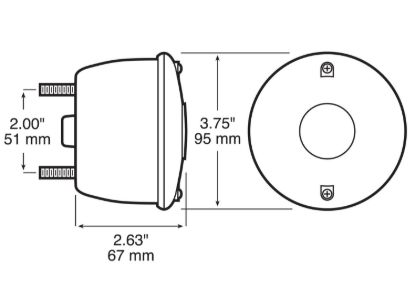 PETERSON MFG 3-3/4' ROUND TAIL LIGHT R - V428S