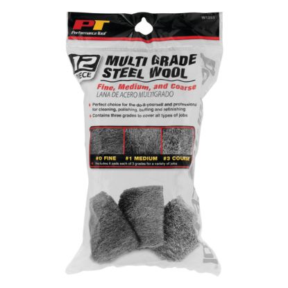 PERFORM TOOL 3 PC STEEL WOOL MULTIGRADE - W1253