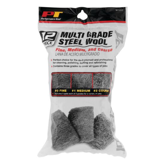 PERFORM TOOL 3 PC STEEL WOOL MULTIGRADE - W1253