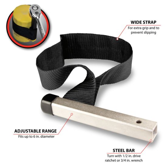 PERFORM TOOL FILTER WRENCH-STRAP - W173C