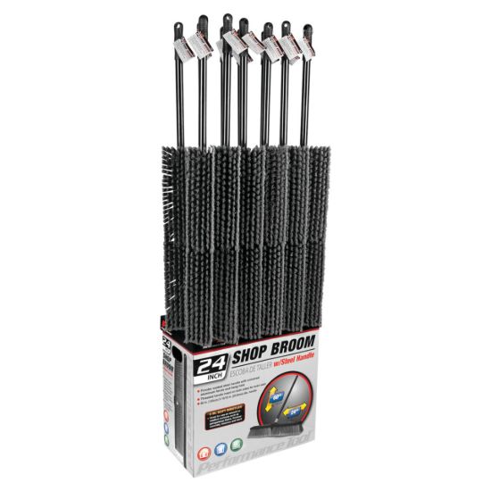 PERFORM TOOL 24' SHOP BROOM W/ STEEL HANDLE - W28
