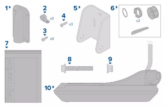 RAYMARINE RVM-100 ALL-IN-ONE TRANSOM 8M - A80703