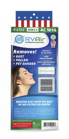 RV AIR INC. COLEMAN OEM SURE CUT MERV-6 AC FLTR - AC101G