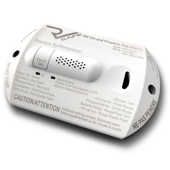 RV SAFE RV CO/PROPANE GAS ALARM 2-WIRE WHT - RVCOLP2W