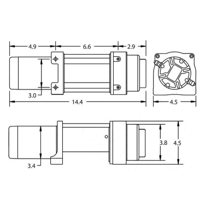 SUPERWINCH 4500 LBS.  12V DC  15/64 IN. X 50 F - 1145260