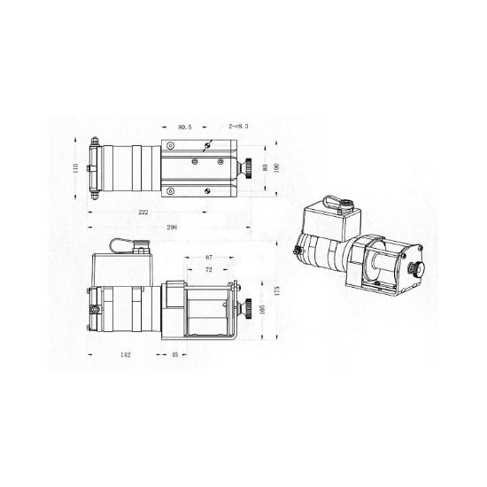 SUPERWINCH UT3000 12VDC MNT PLTE WNH - 1331200