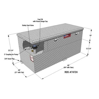 RDS MFG INC 50 GAL COMBO TRANSFER TANK&TOOLBOX - 74724
