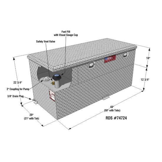 RDS MFG INC 50 GAL COMBO TRANSFER TANK&TOOLBOX - 74724