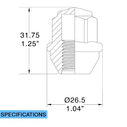 REVOLUTION OE LUG-FCTRY LG BLK-M12 1.5 (3/4) F - 801145BLK