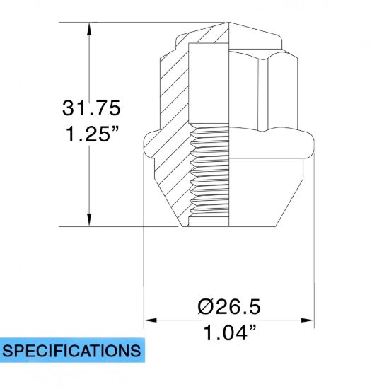 REVOLUTION OE LUG-FCTRY LG BLK-M12 1.5 (3/4) F - 801145BLK