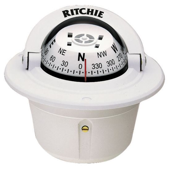 RITCHIE NAVI COMPASS FLUSH MNT 2.75'DIAL WHITE - F50W