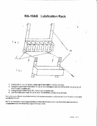 RACK'EM MFG LUBRICATION RACK & BIN - RA10AB