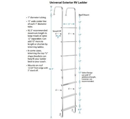 STROMBER UNIV OUTDOOR RV LADDER - LA401