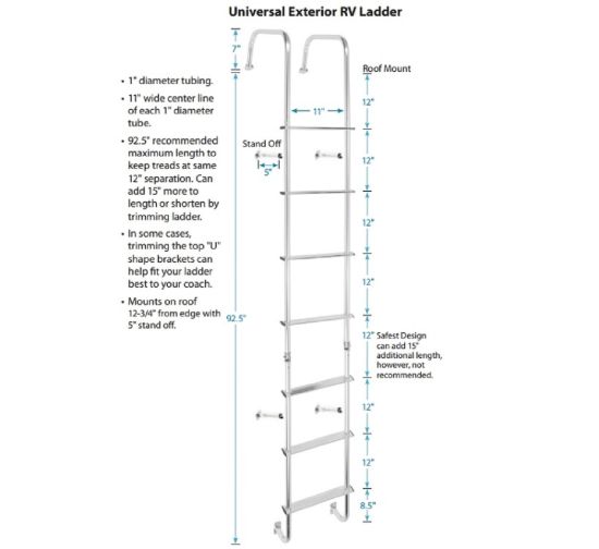 STROMBER UNIV OUTDOOR RV LADDER - LA401