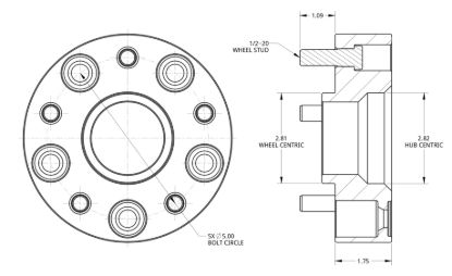 SPIDERTRAX JEEP SPACER 1.75'  5 X 5' - WHS021