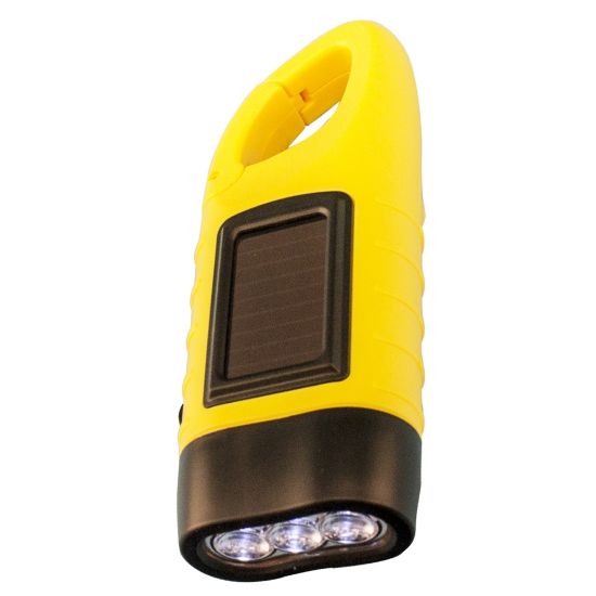 READY AMER HANDCRANK FLASHLIGH W/SOLAR PANEL - 11016