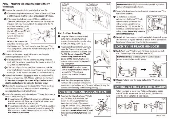 READY AMER 40' TRAVEL TV WALL MOUNT - MRV4000