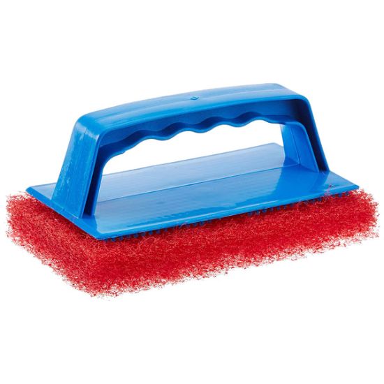 STAR BRITE SCRUB PAD WITH HANDLE (MEDIUM) (RED - 040130