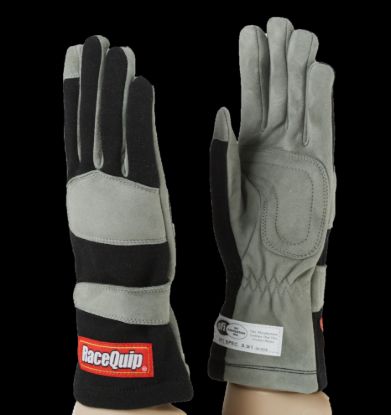 RACEQUIP 1-LYR SFI-1 GLOVE XLG BLA - 351006