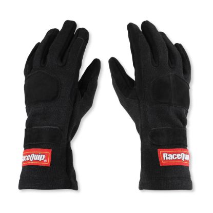 RACEQUIP 2-LYR SFI-5 GLOVE LRG BLA - 355005