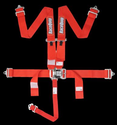 RACEQUIP L & L 5PT HARNESS SET RED - 711011
