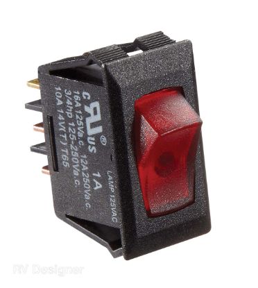 RV DESIGNER 125 VAC BLACK W/RED ROCKE - S245