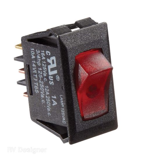 RV DESIGNER 125 VAC BLACK W/RED ROCKE - S245